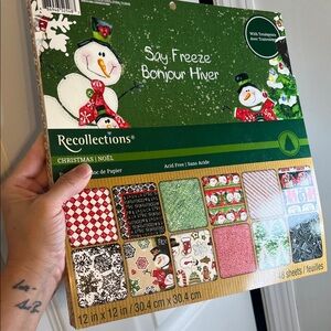 Recollections Christmas Scrapbook Paper Pack with Green and Red Designs